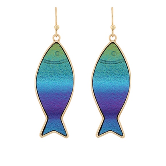 Mulit Color Fish Earrings - Picture 1 of 1